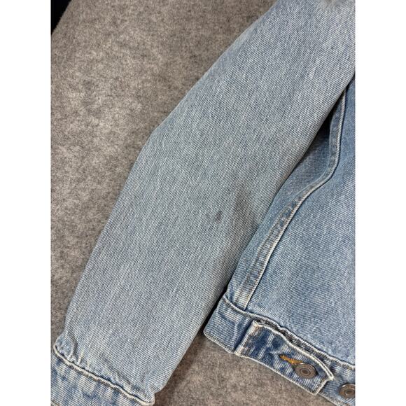 Y2K Levis Jean Jacket Women Large Blue Denim Button Up Trucker Grunge Streetwear - Picture 6 of 10